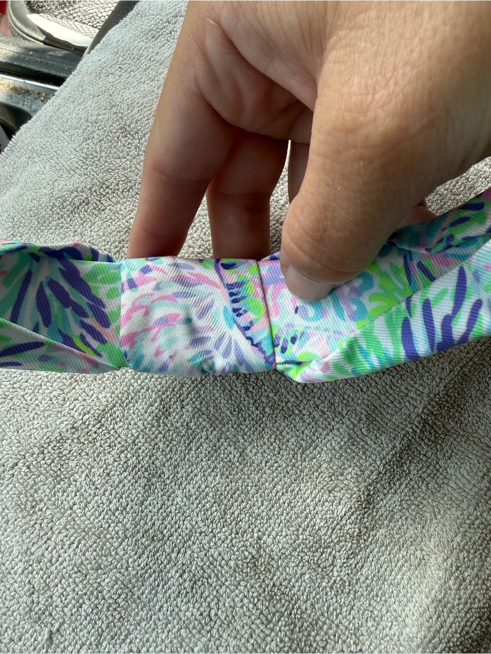 Lilly Pulitzer Knot Front Printed Fabric Headband in Pastel Floral